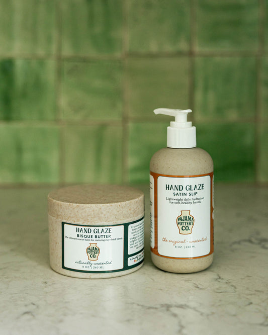 Vegan lotion & balm for potters unscented, gift bundle for potters